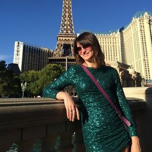 H&M Divided Teal Sequin Dress